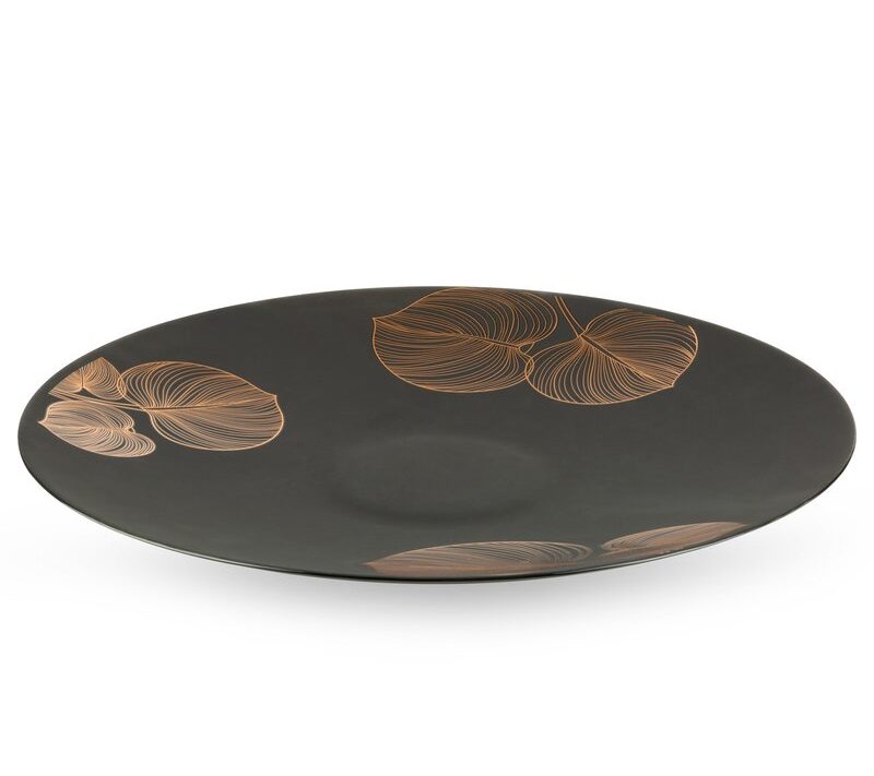Patera szklana LC/VICTORIA5 czarna 37x4 cm – idealna na dekoracje