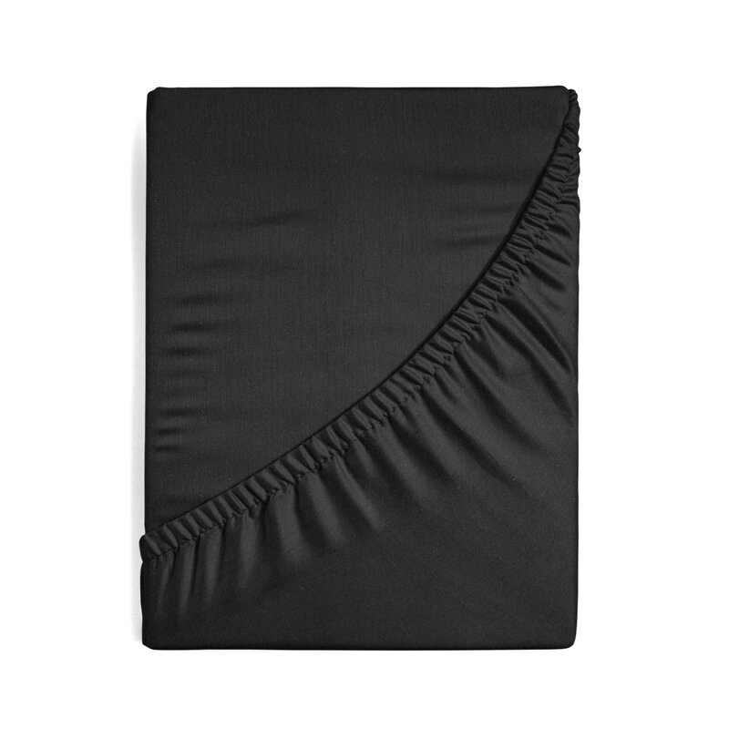Prześcieradło jersey czarne 240 x 220 x 30 cm – miękkie i trwałe
