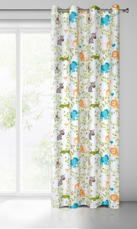 ZASŁONA GOTOWA JUNGLE 140 X 250 CM BIAŁY