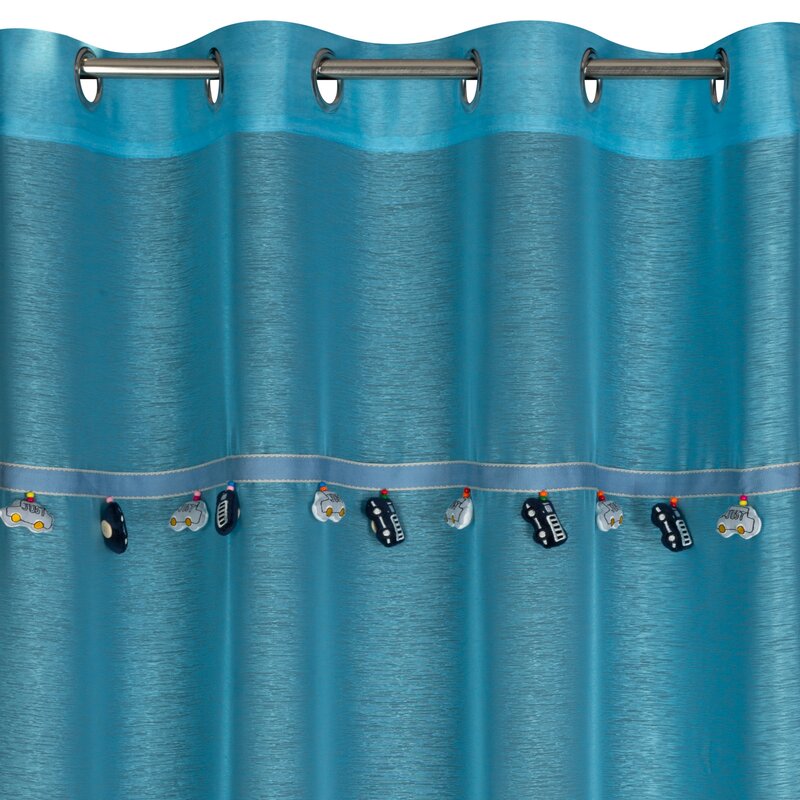 Firana gotowa niebieska 140 x 250 cm – rozjaśnia pokój dziecka
