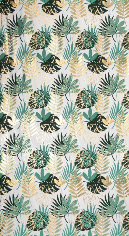 Zasłona gotowa Malta biała 140 X 250 CM – z motywem botanicznym