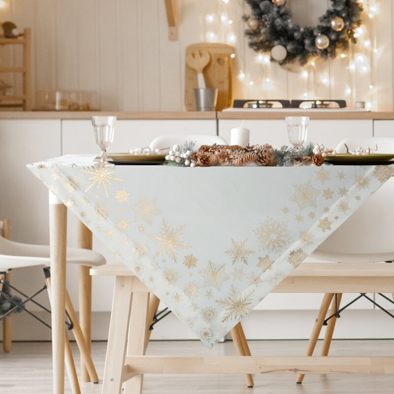 OBRUS ŚWIĄTECZNY JOY 85 X 85 CM BIAŁY