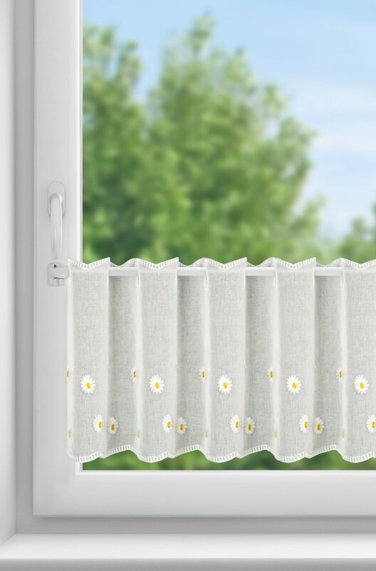 Firana gotowa Bellis biała 150 x 40 cm – rozprasza światło