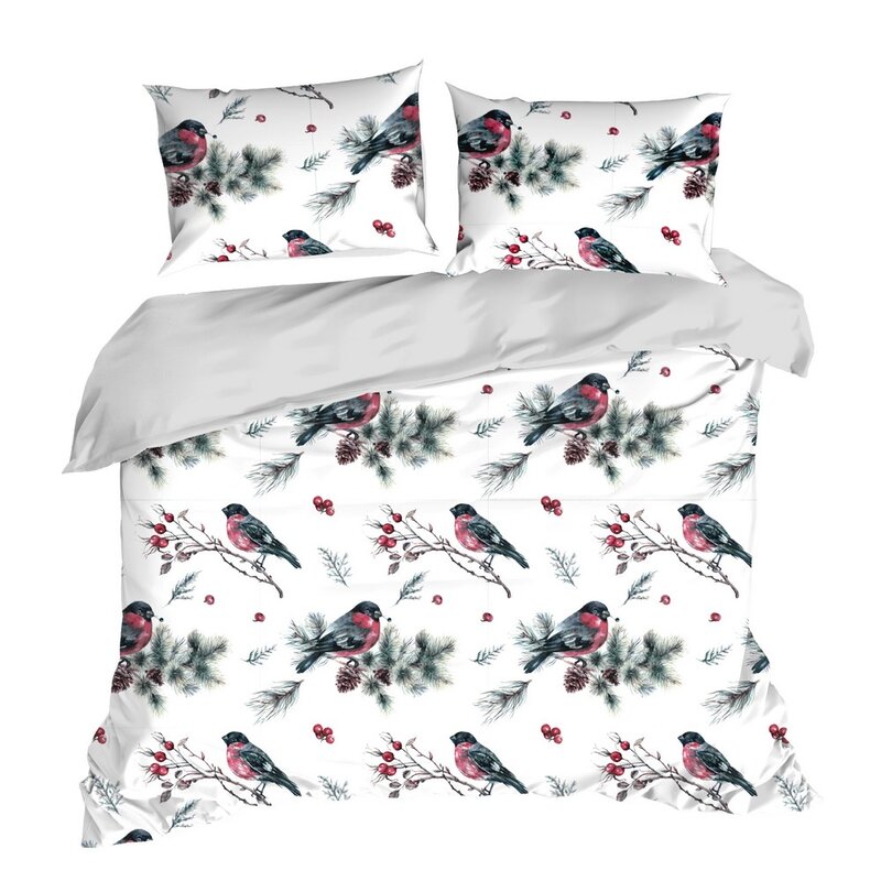 KOMPLET POŚCIELI ŚWIATECZNEJ FINN01 160 X 200 CM BIAŁY