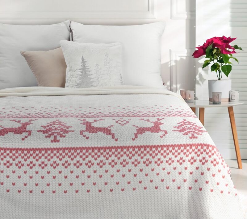 Koc świąteczny Noel biały 200 x 220 cm – wyjątkowo miękki