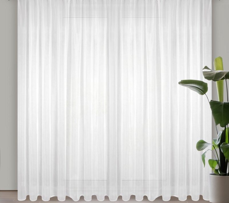 Firana gotowa Lucy biała 400 x 270 cm – rozjaśnia wnętrze