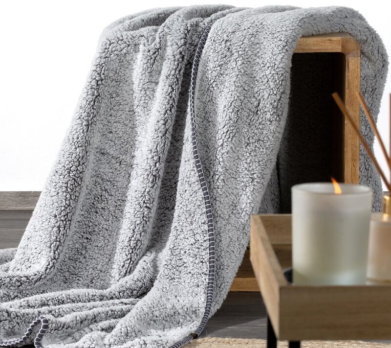 Koc barankowy stalowy 200 x 220 cm – idealny na sofę