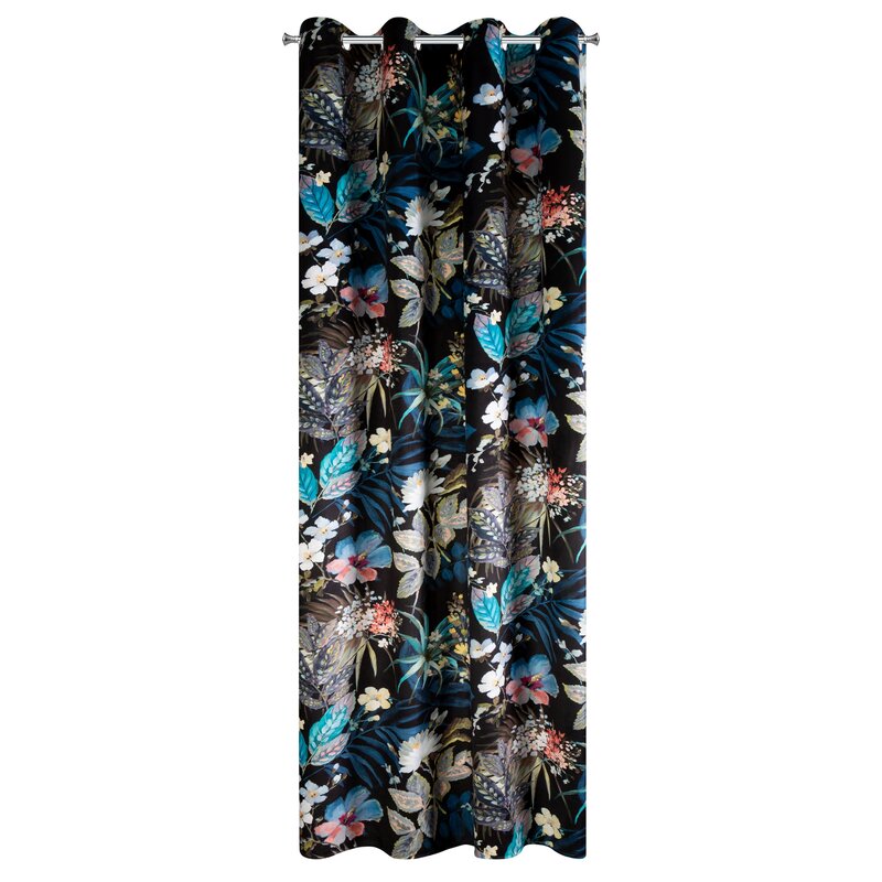 Zasłona gotowa Alani czarna 140 x 270 cm – zaciemniająca welwetowa