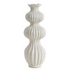 WAZON DEKORACYJNY KIVA (01) O 40 X 14 CM KREMOWY