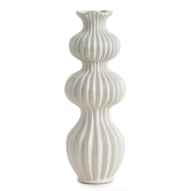 WAZON DEKORACYJNY KIVA (01) O 40 X 14 CM KREMOWY