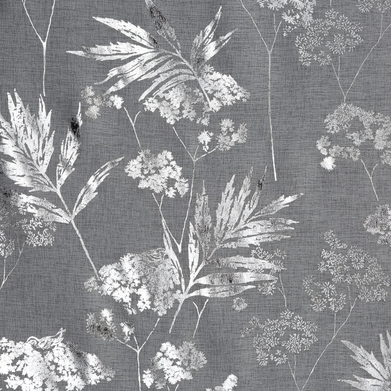 Firana gotowa biała 140 x 250 cm – z błyszczącym nadrukiem