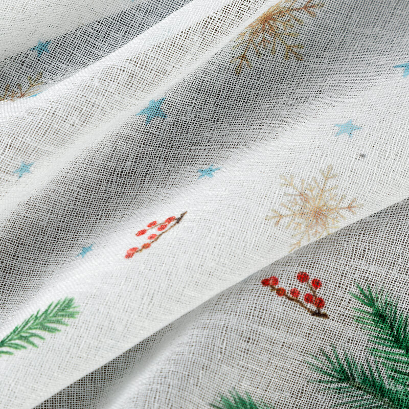 Zasłona świąteczna SW/XMAS/FIR biała 90x150 cm – gotowa do zawieszenia