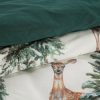 Pościel świąteczna Deer biała 160 x 200 cm – 100% bawełna