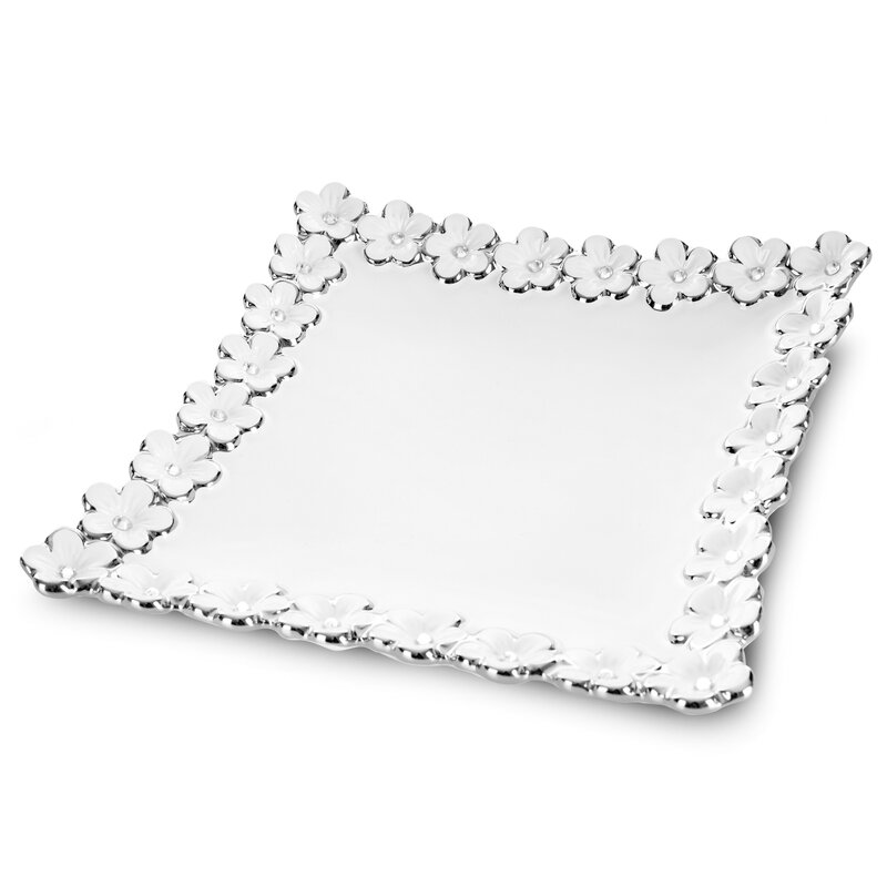 PATERA DEKORACYJNA ARIANA (01) 25 X 25 X 3 CM BIAŁY