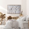 Obraz ręcznie malowany Kwiaty beżowy 60 X 40 cm – wprowadza harmonię