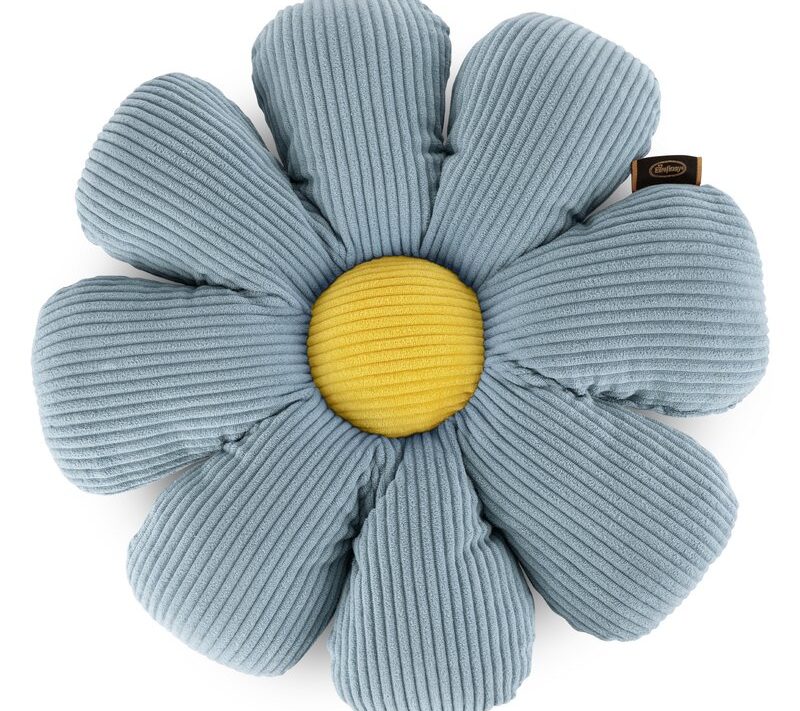 Poszewka ozdobna Flower niebieska fi 37 cm – kwiatowa dekoracja wnętrz
