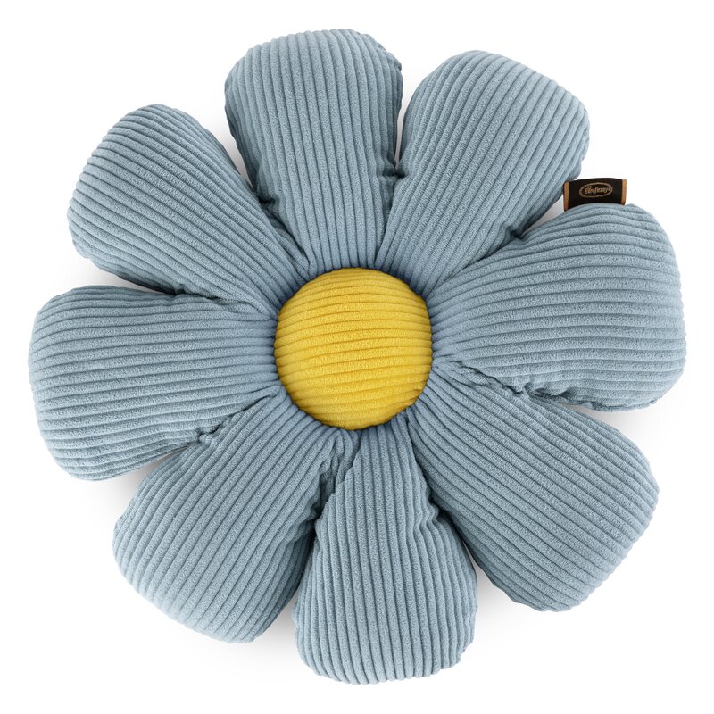 Poszewka ozdobna Flower niebieska fi 37 cm – kwiatowa dekoracja wnętrz