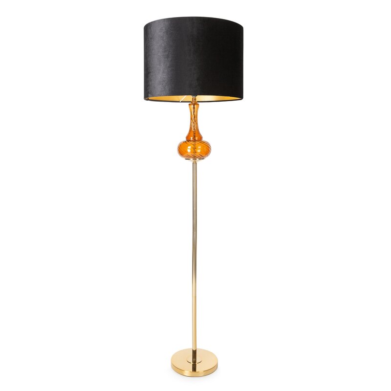 Lampa stojąca Liliana czarna O 46 x 163 cm – stworzy przytulny nastrój