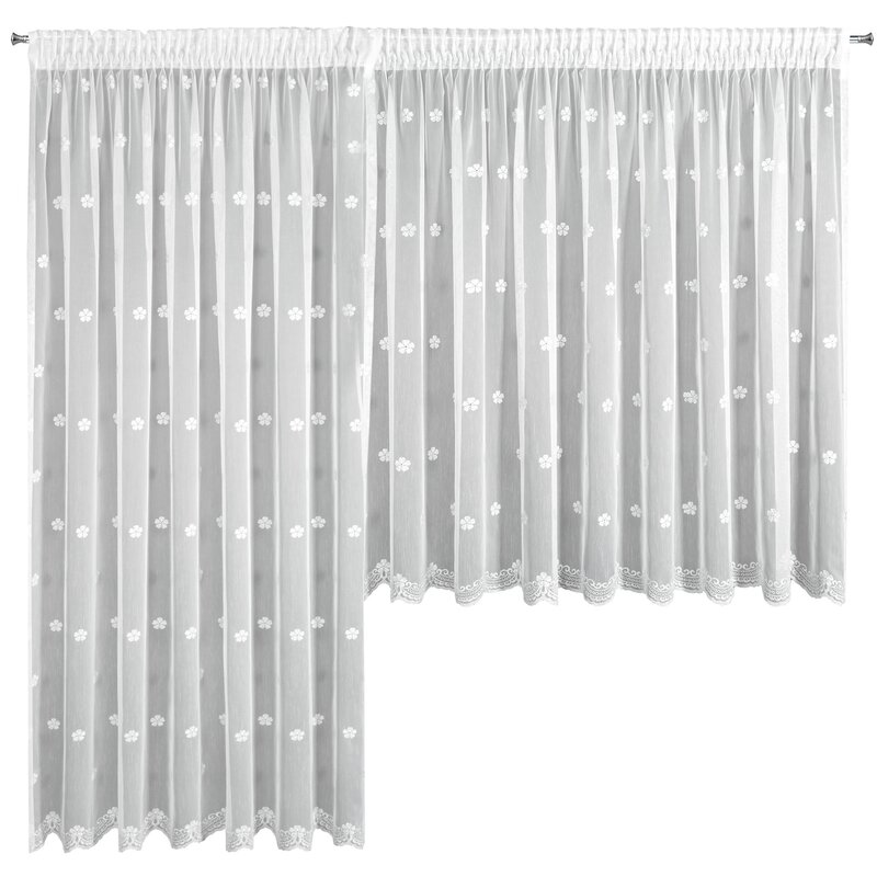 Firana gotowa biała 400 x 160 cm – rozjaśnia wnętrze