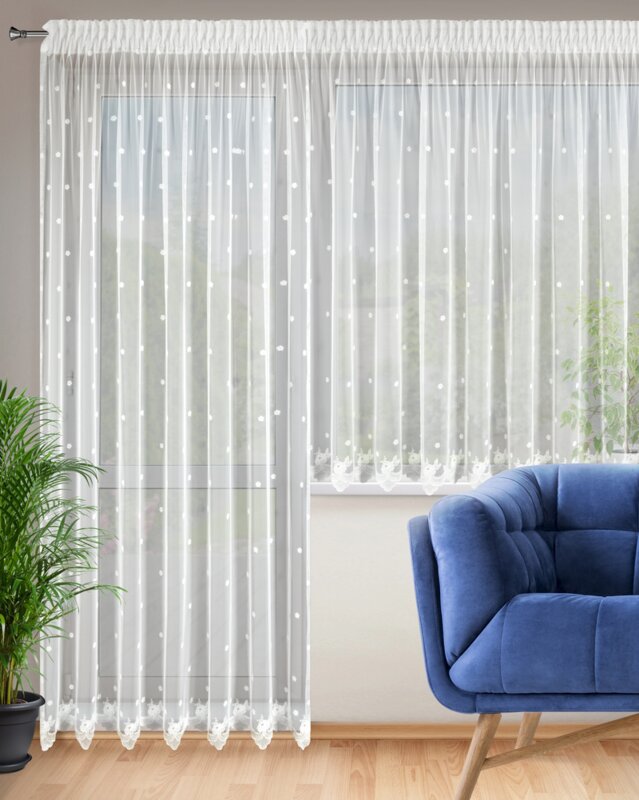 Firana gotowa naturalna 400 x 160 cm – subtelnie rozjaśnia