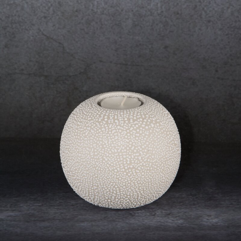 Świecznik ceramiczny kremowy fi 9 x 8 cm – do wnętrz
