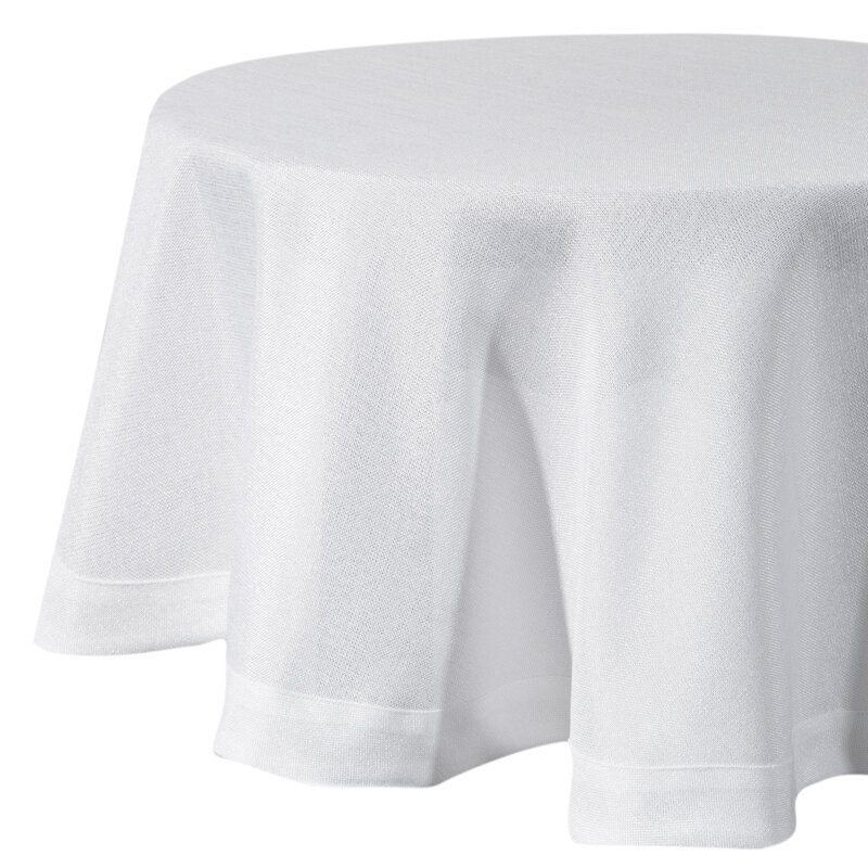 Obrus błyszczący Stella 2 biały fi 150 cm – podkreśla styl stołu