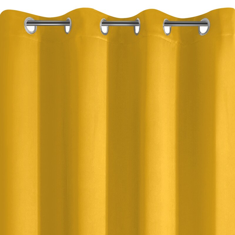 Zasłona gotowa musztardowa 140 x 250 cm – zaciemnia wnętrze