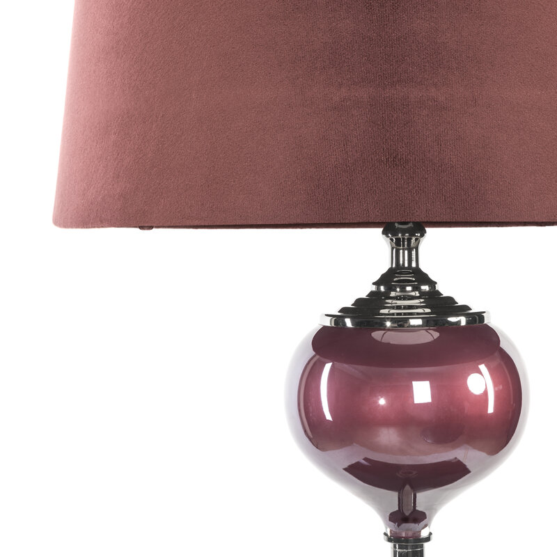 Lampa podłogowa Beth bordowa O 41 x 172 cm – z welwetowym abażurem