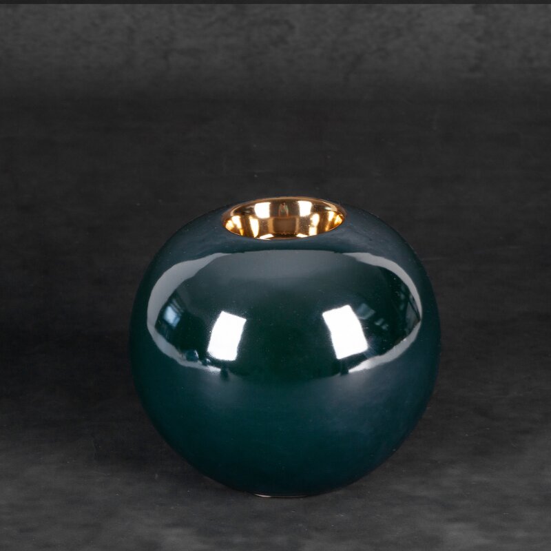 Świecznik ceramiczny Amora2 zielony 9 x 8 cm – do wnętrz