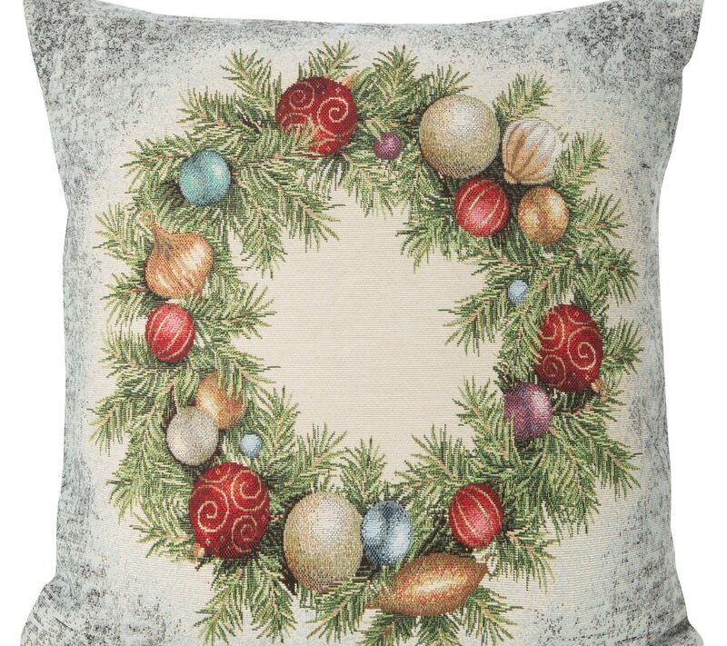 Poszewka świąteczna popielata 45x45 cm – idealna na prezent