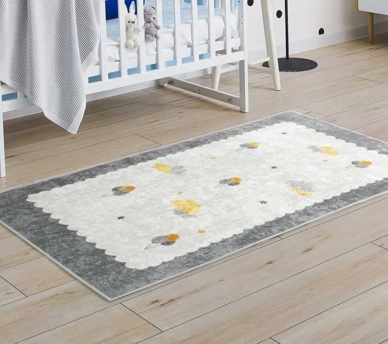 Dywanik Popielaty Baby4 80 x 150 cm – miękki i bezpieczny