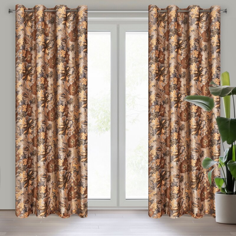 Zasłona gotowa rudy 140 x 250 cm – wprowadza ciepło
