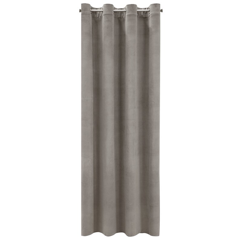 Zasłona gotowa Milo popielata 140 X 250 cm – miękki welwet strukturalny