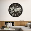 Zegar ścienny Mapa Świata czarny 60 x 6 x 60 cm – stylowy dodatek do wnętrz