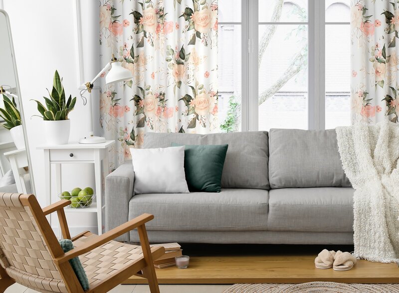 Zasłona gotowa Dimout Rose biała 135 X 270 CM – zapewnia prywatność