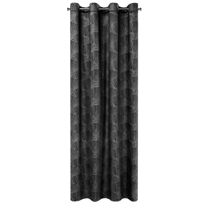 Zasłona welwetowa Goja czarna 140 X 250 cm – z błyszczącym wzorem