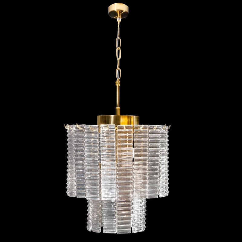 Lampa wisząca Dalia złota fi 32 X 40 cm – z kloszami ze szkła