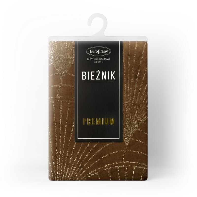 Obrus błyszczący brązowy 35 x 180 cm – doda szyku na stół