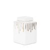 Wazon ceramiczny biały 14 x 14 x 28 cm – na susze i kwiaty