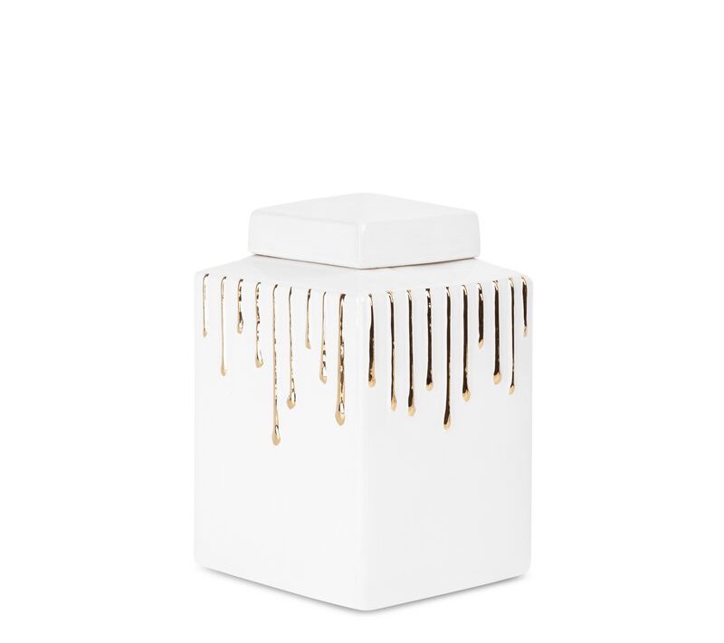 Wazon ceramiczny biały 14 x 14 x 23 cm – na suche i kwiaty
