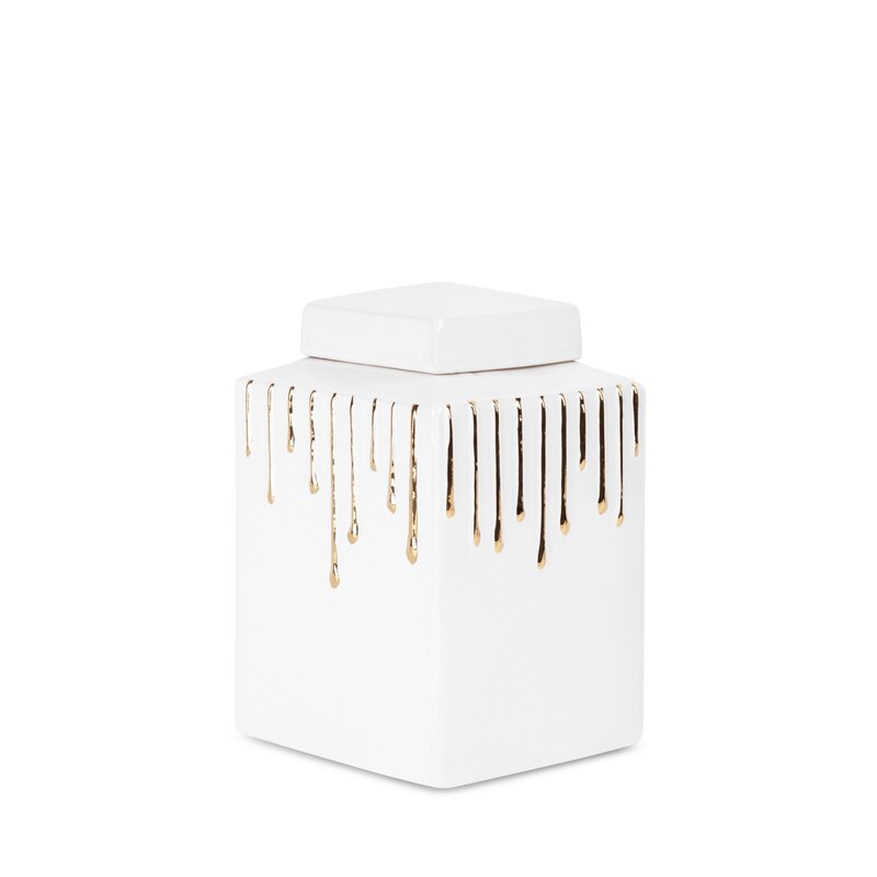 Wazon ceramiczny biały 14 x 14 x 23 cm – na suche i kwiaty