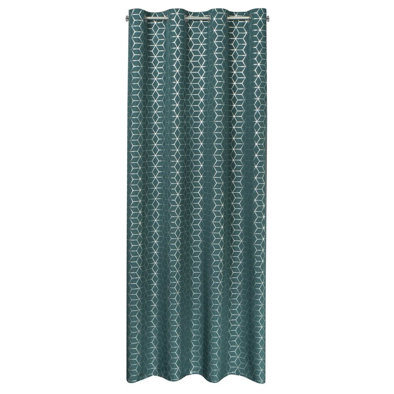 Zasłona gotowa Cube ciemnoturkusowa 140 x 250 cm – gotowa do zawieszenia