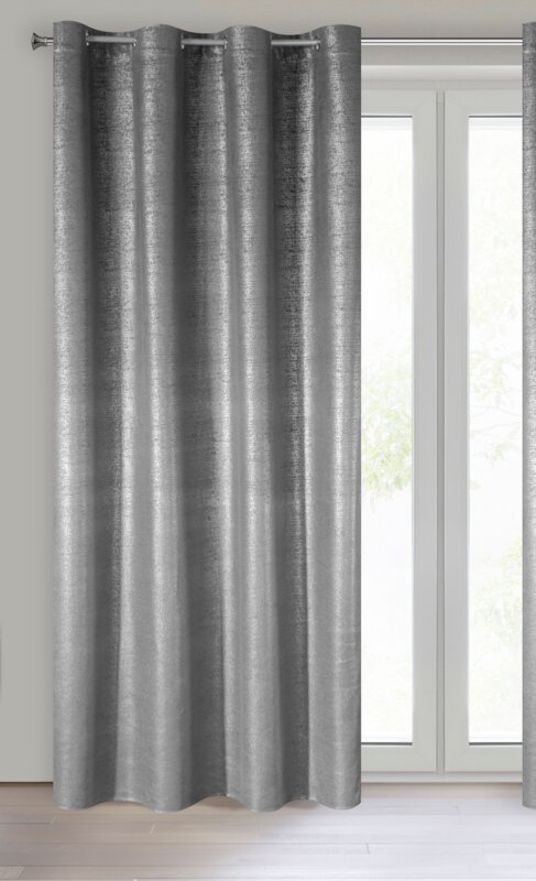 Zasłona gotowa AMBI stalowa 140 X 250 cm – welwetowy blask wnętrza
