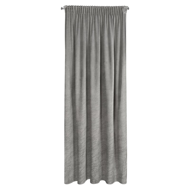Zasłona gotowa na taśmie Riva popielata 140 X 270 CM – welwetowa z wzorem marmuru