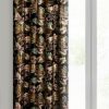Zasłona welwetowa Maroko czarna 140 X 270 cm – z subtelnym złotym wzorem