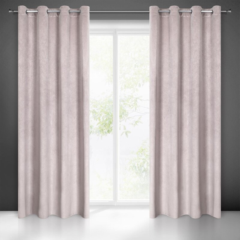 Zasłona welwetowa gotowa Lili pudrowy róż 140 X 250 cm – miękka i przytulna