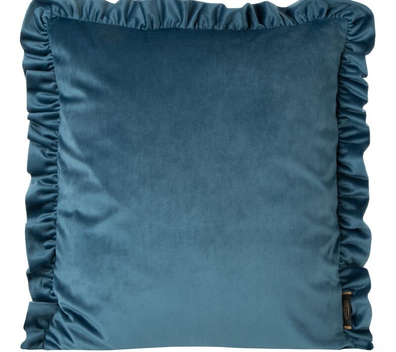 Poszewka velvet niebieska 45 x 45 cm – wprowadza luksus