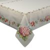 Obrus gobelinowy z hortensjami popielaty 140x180 cm – doda elegancji stołowi