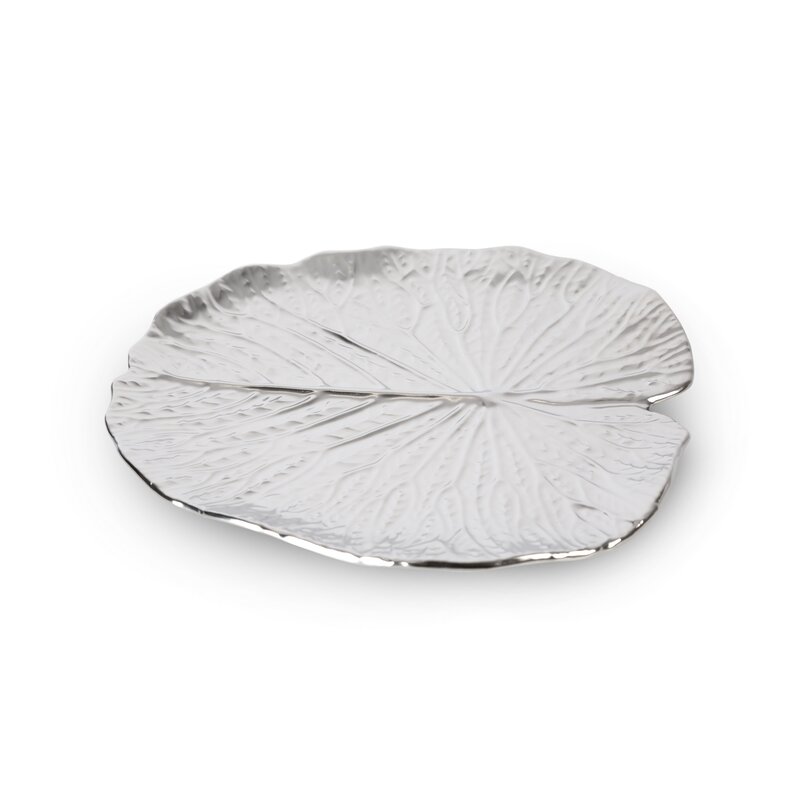 Patera dekoracyjna Kalina srebrna 27 x 2 cm – stylowa podstawa na biżuterię