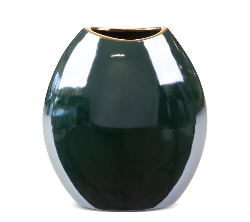 Wazon ceramiczny Amora2 zielony 18 x 9 x 20 cm – na suszone kwiaty